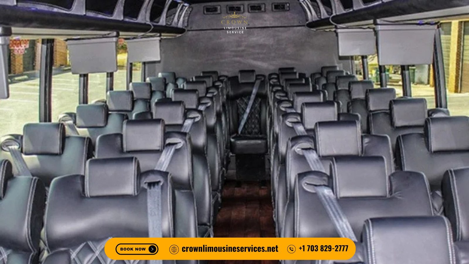 A stylish party bus with LED lighting and luxury seating.